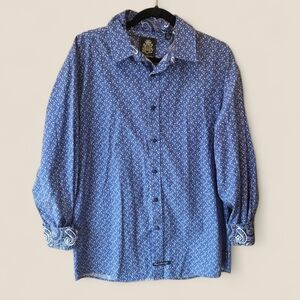 English Laundry Blue and White Patterned Shirt
